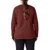 Dickies Women’s Long-Sleeve 3-Button Henley Shirt(Brick)
