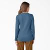 Dickies Women’s Long-Sleeve 3-Button Henley Shirt(Dark Denim)
