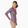 Dickies Women’s Long-Sleeve 3-Button Henley Shirt(Green)
