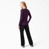 Dickies Women’s Long-Sleeve 3-Button Henley Shirt(Plum Perfect)