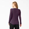 Dickies Women’s Long-Sleeve 3-Button Henley Shirt(Plum Perfect)