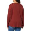 Dickies Women’s Long-Sleeve 3-Button Henley Shirt(Red)