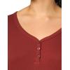 Dickies Women’s Long-Sleeve 3-Button Henley Shirt(Red)