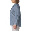 Dickies Womens Plus Size Long Sleeve Roll-tab Work Shirt(Light Stonewashed)