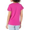 Dickies Womens Women’s Plus Short Sleeve V-Neck T-Shirt(Festival Fuchsia)