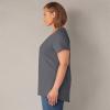 Dickies Womens Women’s Plus Short Sleeve V-Neck T-Shirt(Graphite)