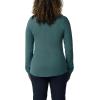Dickies womens Long Sleeve Crew Neck Thermal Shirt(Mallard Green Single Dye)