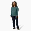 Dickies womens Long Sleeve Crew Neck Thermal Shirt(Mallard Green Single Dye)