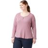 Dickies Women’s Long-Sleeve 3-Button Henley Shirt(Dusky Orchid Single Dye V1)