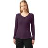 Dickies Women’s Long-Sleeve 3-Button Henley Shirt(Plum Perfect)