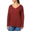 Dickies Women’s Long-Sleeve 3-Button Henley Shirt(Red)