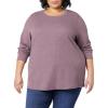 Dickies womens Long Sleeve Crew Neck Thermal Shirt(Dusty Violet Single Dye)