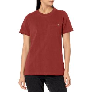 Dickies Womens Plus Short Sleeve Heavyweight T-Shirt(Red)
