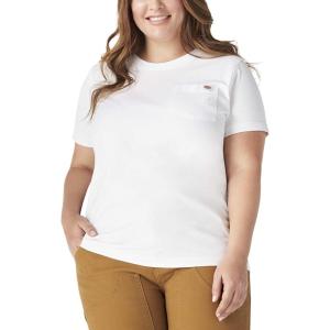 Dickies Womens Plus Short Sleeve Heavyweight T-Shirt(White)
