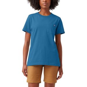 Dickies Women’s Short Sleeve Heavyweight Pocket T-Shirt(Vallarta Blue)