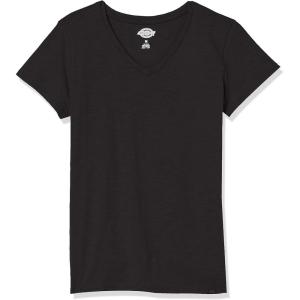 Dickies Womens Women’s Plus Short Sleeve V-Neck T-Shirt(Black)