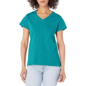 Dickies Womens Women’s Plus Short Sleeve V-Neck T-Shirt(Deep Lake)