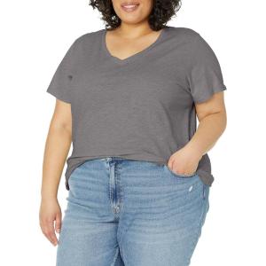 Dickies Womens Women’s Plus Short Sleeve V-Neck T-Shirt(Graphite)