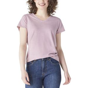 Dickies Womens Women’s Plus Short Sleeve V-Neck T-Shirt(Mauve Shadows)