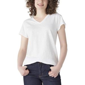 Dickies Womens Women’s Plus Short Sleeve V-Neck T-Shirt(White)