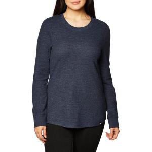 Dickies womens Long Sleeve Crew Neck Thermal Shirt(Ink Navy Single Dye)