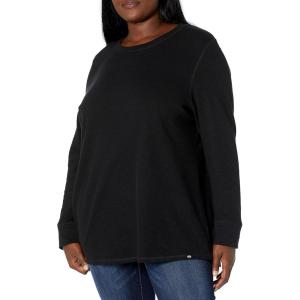 Dickies womens Long Sleeve Crew Neck Thermal Shirt(Knit Black)