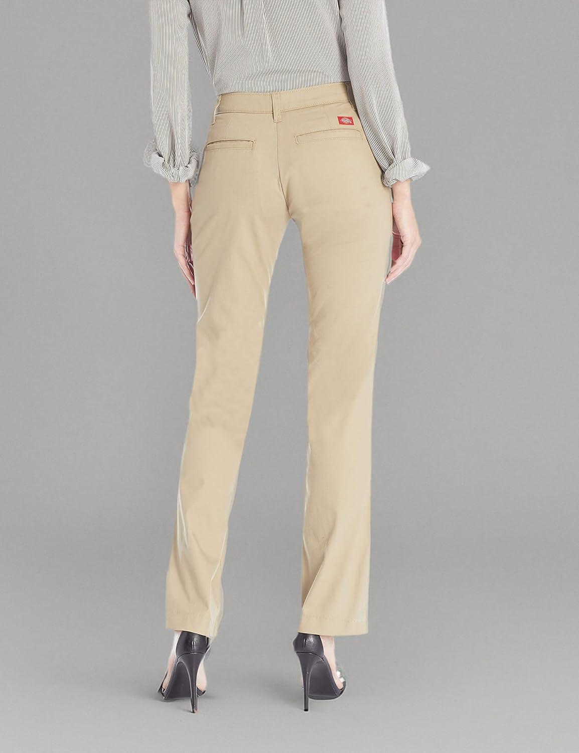 image:imageDickies Womens Curvy Straight Leg Stretch Twill PantDesert Sand V1