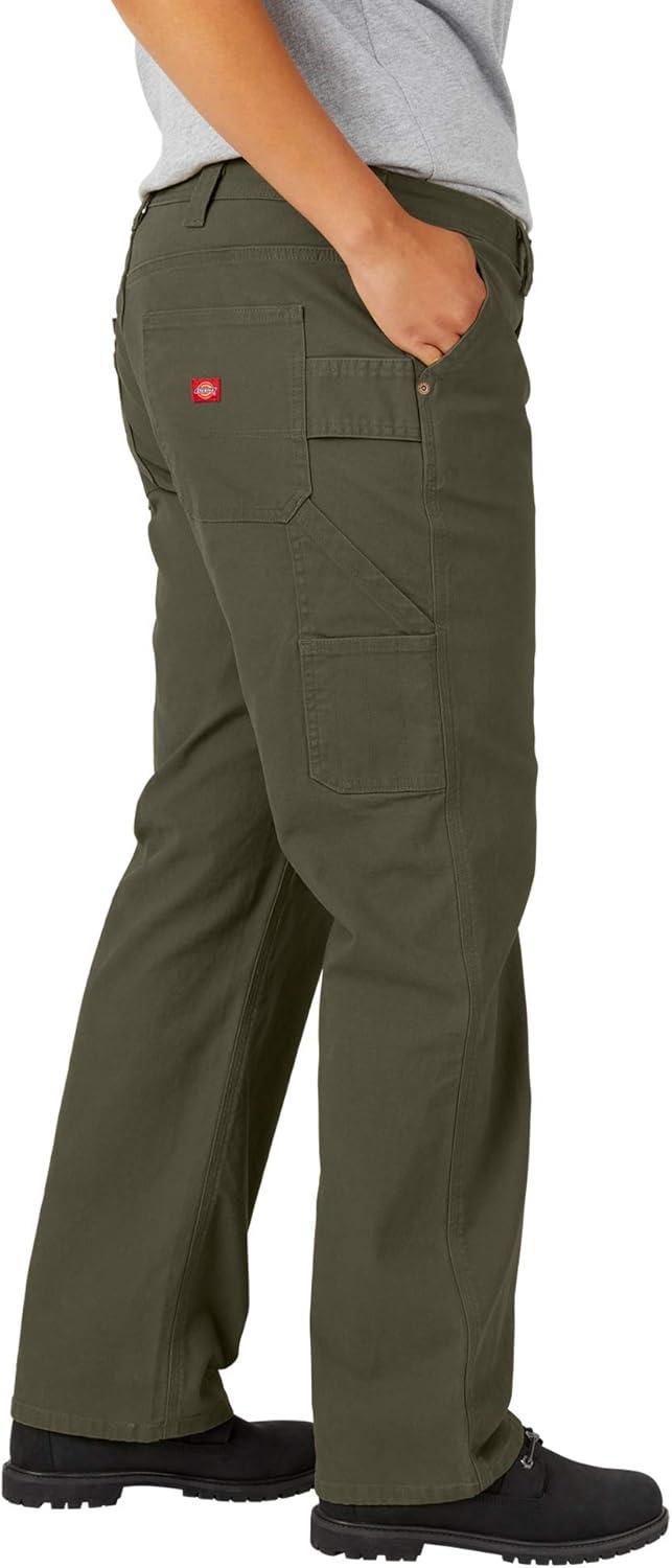 image:imageDickies Womens Plus Size Relaxed Straight Carpenter Duck PantRinsed Moss Green