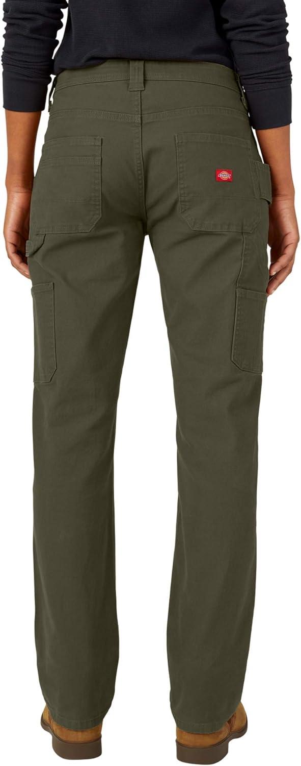 image:imageDickies Womens Relaxed Straight Carpenter Duck PantRinsed Moss Green