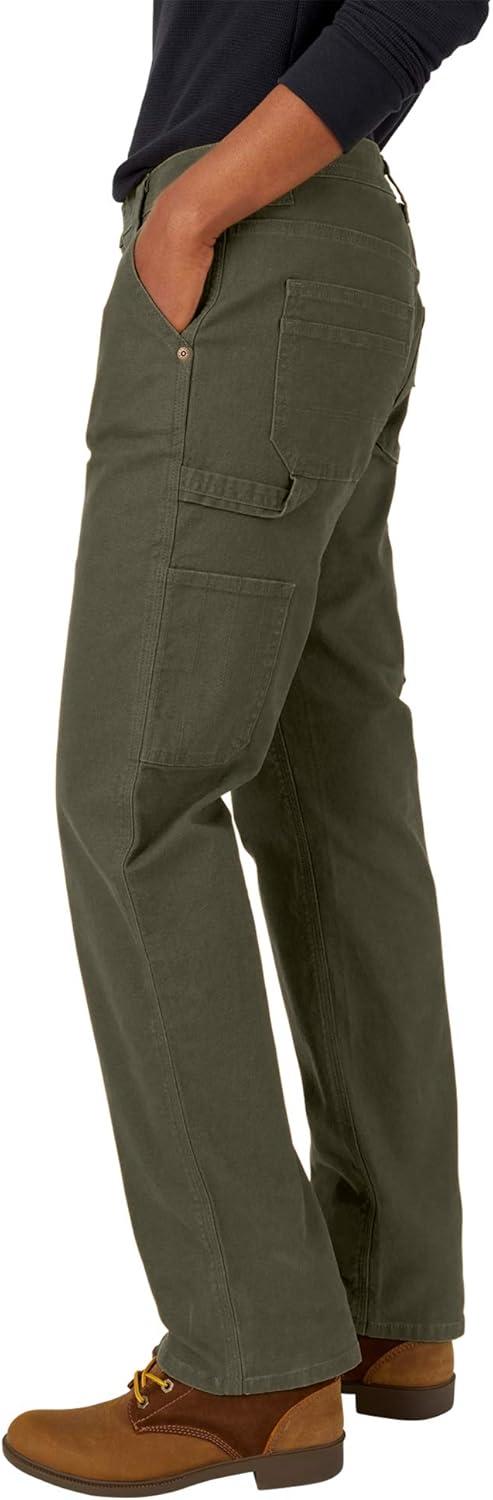 image:imageDickies Womens Relaxed Straight Carpenter Duck PantRinsed Moss Green
