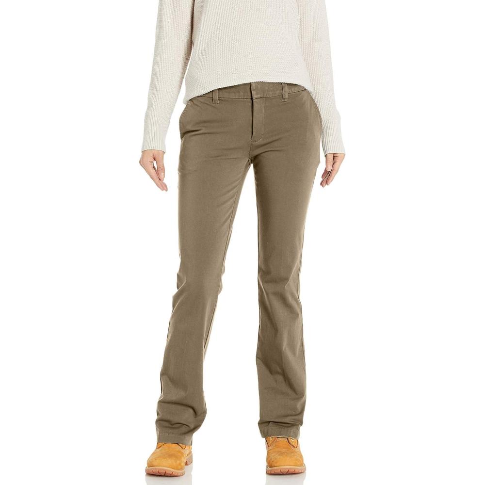 image:imageDickies Womens Perfect Shape Bootcut Twill PantRinsed Oxford Stone