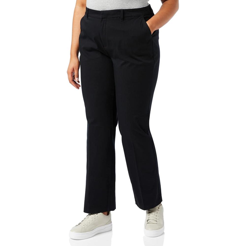 image:imageDickies Womens Perfect Shape Straight Twill Pant PlusRinsed Black