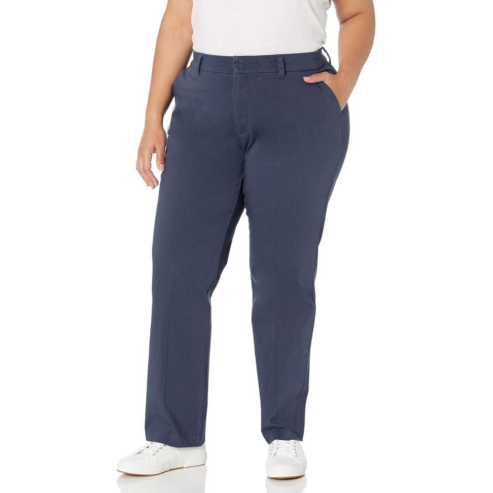 image:imageDickies Womens Perfect Shape Straight Twill Pant PlusRinsed Navy