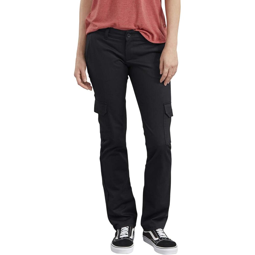 image:imageDickies Womens Stretch Twill Straight Leg Cargo PantRinsed Black