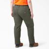 Dickies Womens Plus Size Relaxed Straight Carpenter Duck Pant(Rinsed Moss Green)