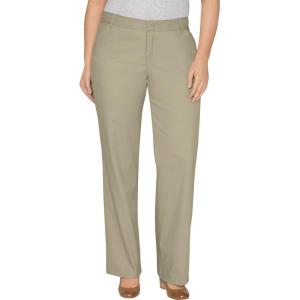 Dickies Women’s Plus-Size Relaxed Straight Stretch Twill Pant(Desert Sand V1)