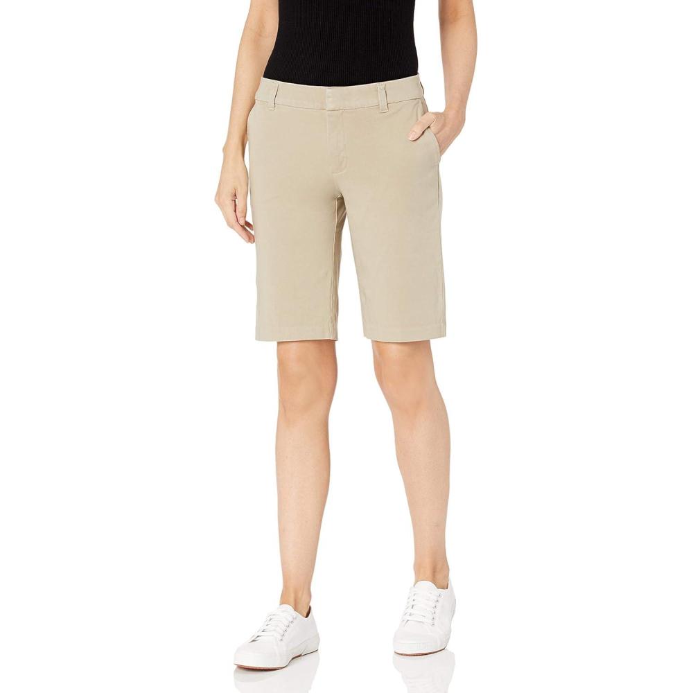 image:imageDickies Womens Perfect Shape Twill Bermuda ShortsRinsed Oxford Stone