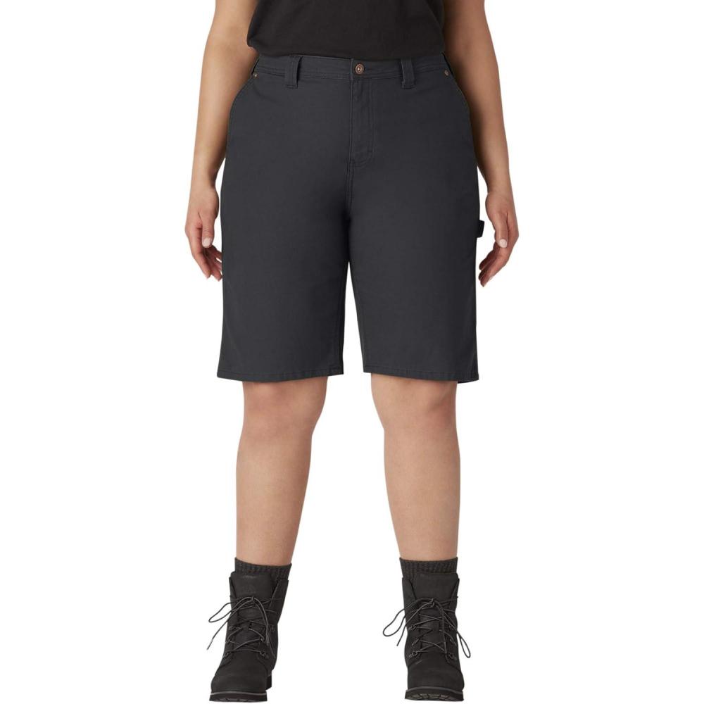 image:imageDickies Womens Plus Size Carpenter ShortRinsed Black