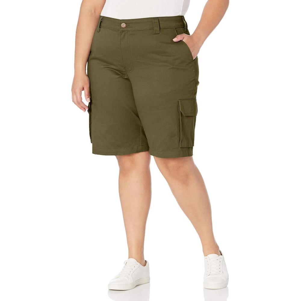 image:imageDickies Womens Plus Sized Stretch Cargo 11 Relaxed ShortGrape Leaf V1