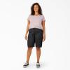 Dickies Womens Plus Sized Stretch Cargo 11” Relaxed Short(Black)