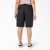 Dickies Womens Plus Sized Stretch Cargo 11” Relaxed Short(Black)