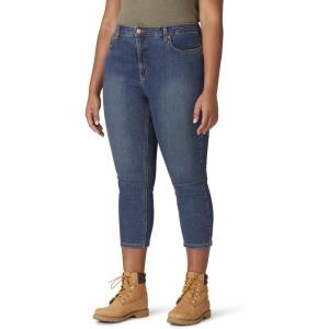 Dickies Women’s Perfect Shape Denim Capri Pant(Stonewashed Indigo Blue)