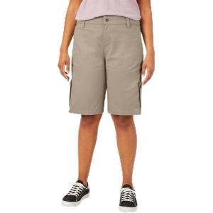 Dickies Womens Plus Sized Stretch Cargo 11” Relaxed Short(Desert Sand)