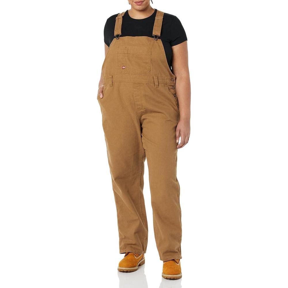 image:imageDickies Womens Denim Bib OverallRinsed Brown Duck