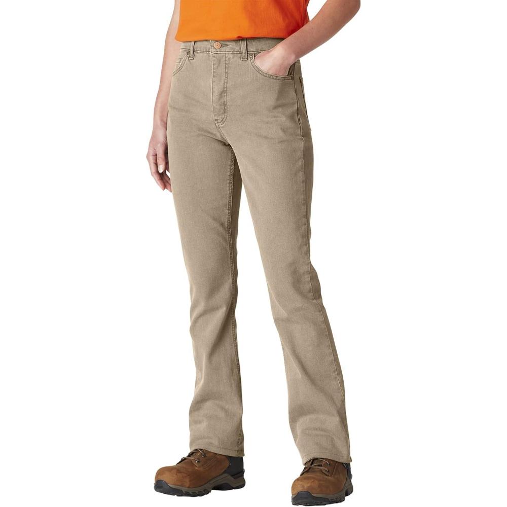 image:imageDickies Womens Perfect Shape Denim High Waist Bootcut JeanStonewashed Bronze Sand