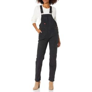 Dickies Women’s Double Front Bib Overall(Rinsed Black)