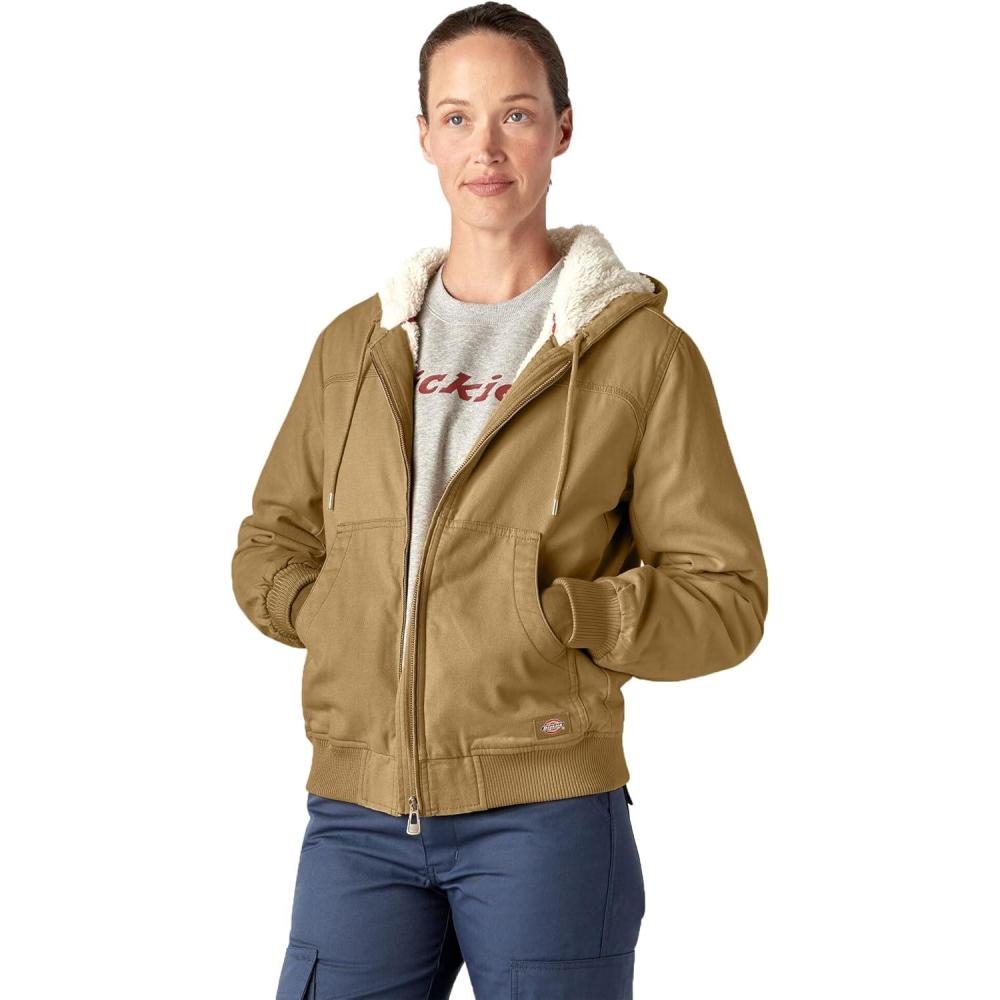 image:imageDickies Womens Fleece Lined Duck Canvas JacketIvory