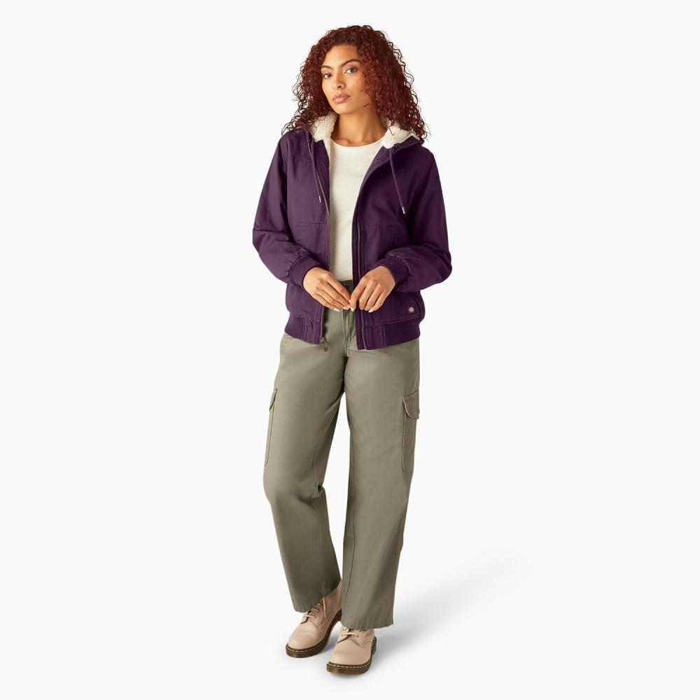 image:imageDickies Womens Fleece Lined Duck Canvas JacketPlum Perfect