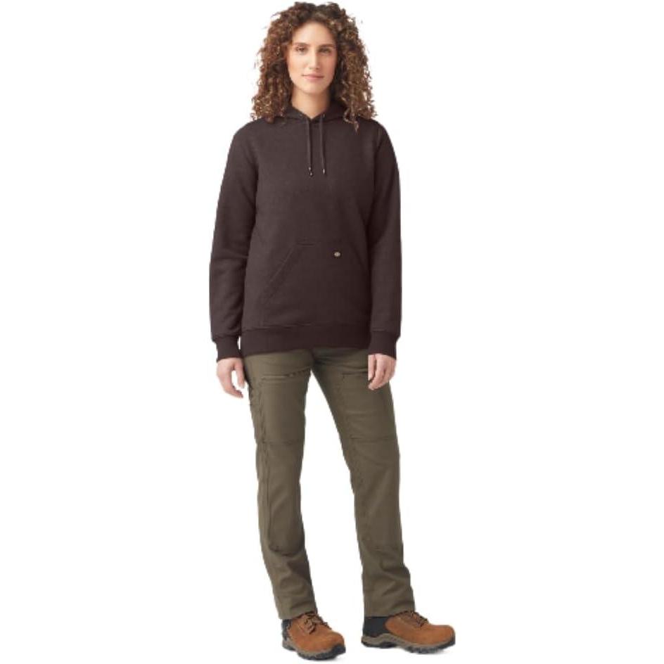 image:imageDickies Womens Heavyweight Wordmark Fleece PulloverChocolate Brown Heather