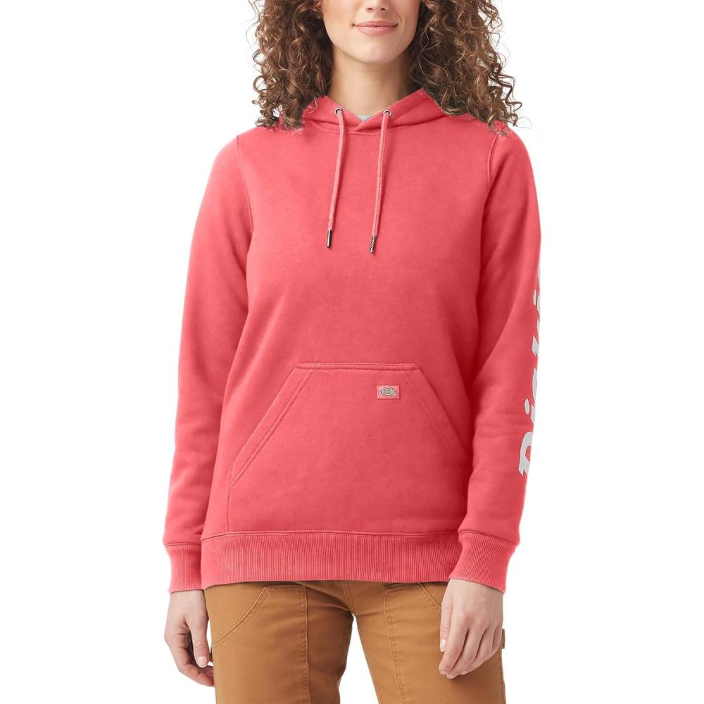 image:imageDickies Womens Heavyweight Wordmark Fleece PulloverTea Rose